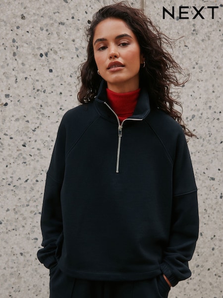 Black - Quarter Zip Sweatshirt