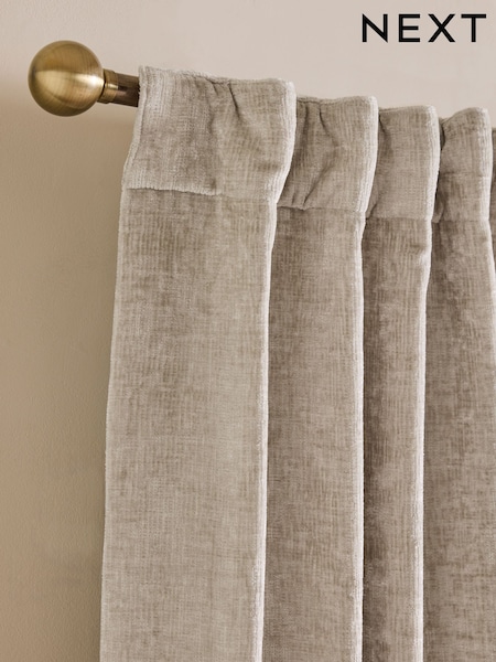 Plush Chenille Blackout/thermal Hidden Tab Top Curtains