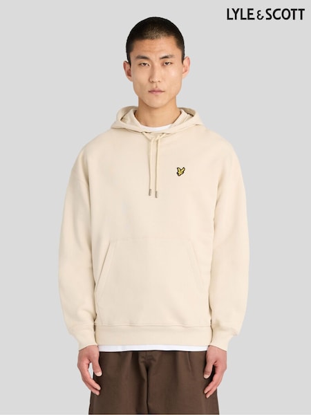 Cream - Regular Lyle & Scott Heavyweight Loopback Pullover Hoodie