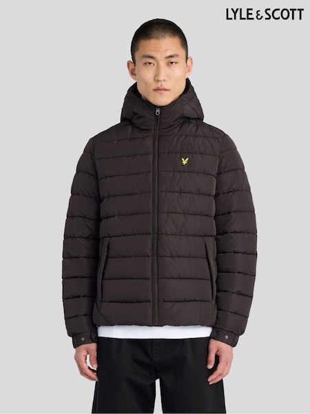 Black - Regular Lyle & Scott Hooded Quilted Jacket