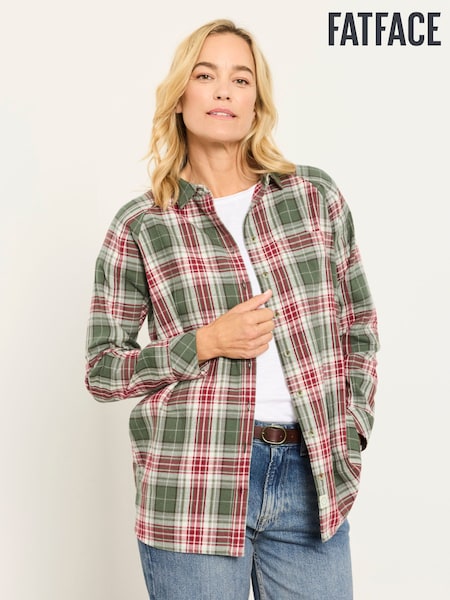 Green - Fatface Check Shirt