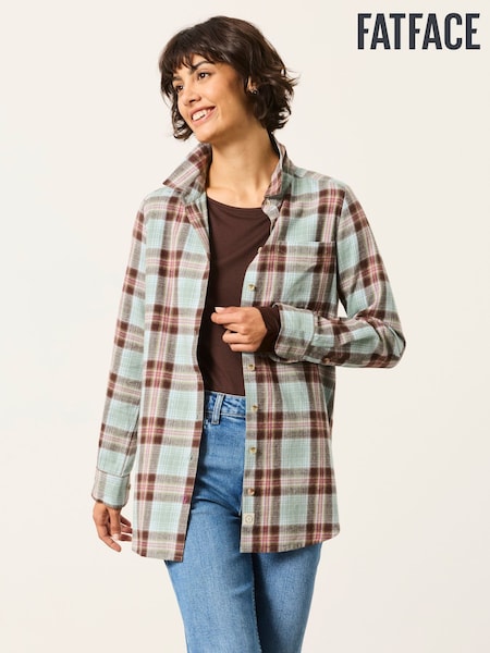 Blue - Fatface Check Shirt