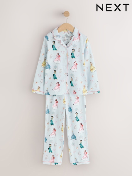 Blue - Disney Princess Jersey Button Through Pyjamas (9mths-10yrs)