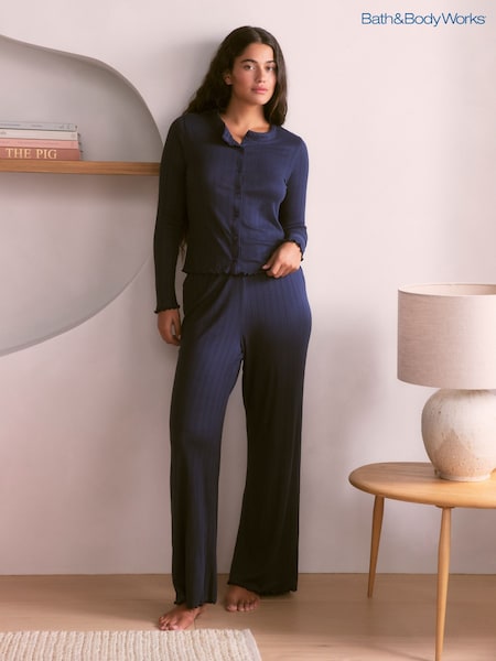 Темно-синий - Bath & Body Works Pointelle Pyjamas Set