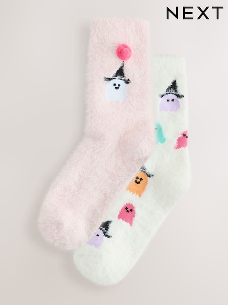 Halloween Ghosts - Super Furry Cosy Socks 2 Pack