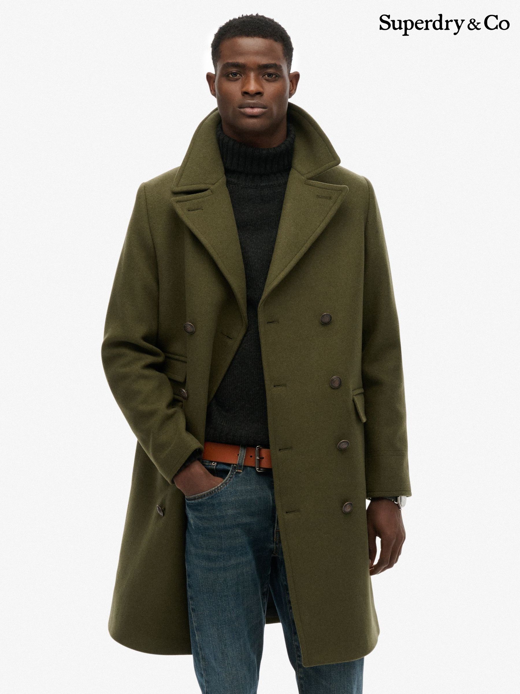 Buy Men's Coats and Jackets Wool Double Breasted Mid Online | Next