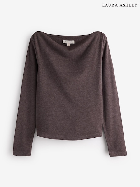 Gris - Laura Ashley Cowl Neck Yoga Top