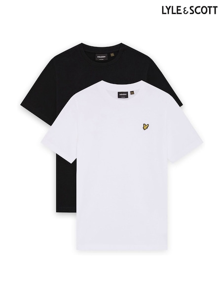 أسود قاتم/أبيض - Lyle & Scott Multipack T-shirts 2 Pack