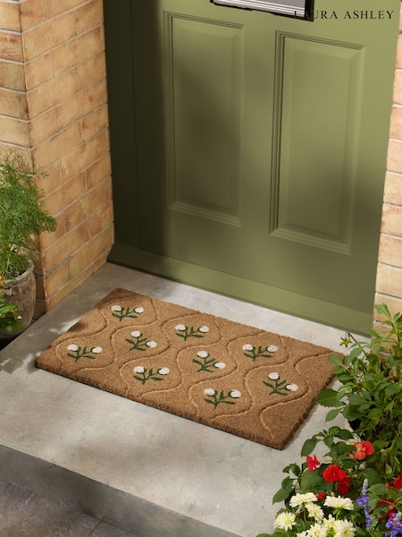 Laura Ashley Coir Deboss Printed Doormat