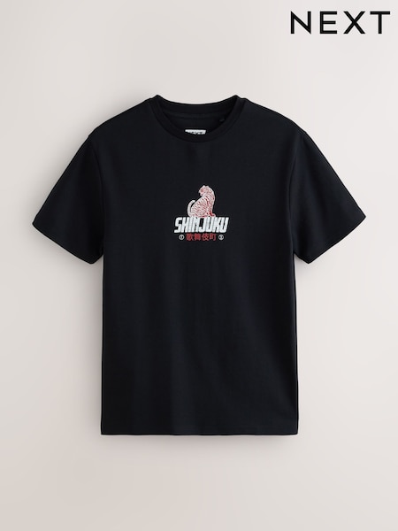 Black Japan - Slim Fit Motionflex Soft Graphic T-shirt