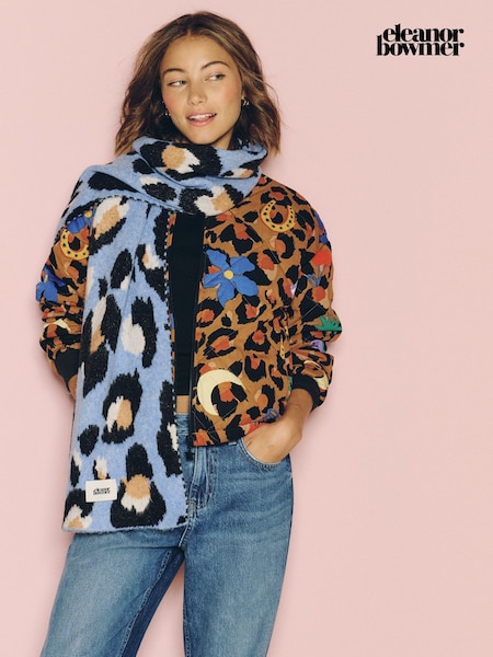 Blue Leopard - Eleanor Bowmer Knitted Scarf
