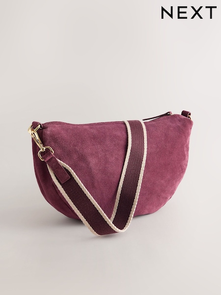 Berry Red - Suede Sling Cross-body Bag