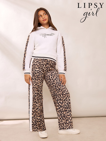 Blanco - Lipsy Leopard Print Hoodie And Joggers Sweat Set (5-14yrs)