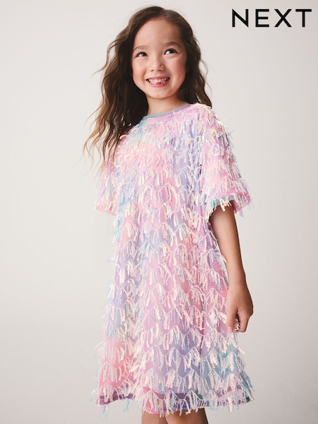 Mehrfarbig/Regenbogen - Kleid mit Quasten (3–16 Jahre)