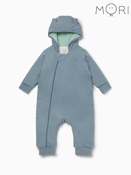Green - Mori Cosy Zip-up Pramsuit