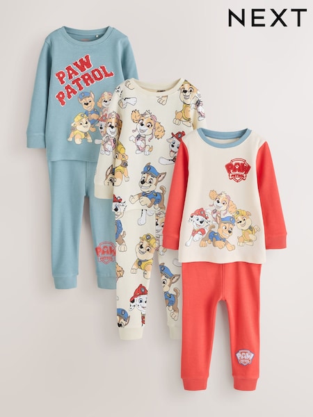 Blue/Ecru/Red Paw Patrol - স্নাগল পায়জামা 3 প্যাক (9মাস -9বছর)