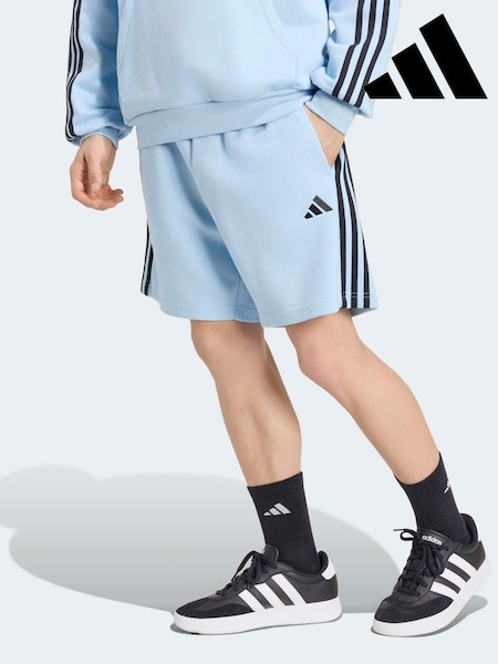 Light Blue - Regular Adidas Essentials 3-stripes French Terry Shorts