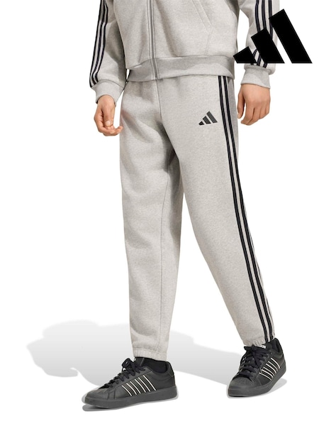 Gris - Regular Adidas Essentials 3-stripes Fleece Tapered Cuffed Joggers