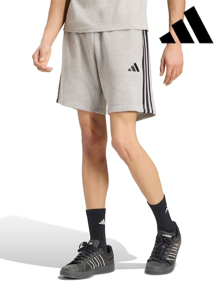 Grey - Regular Adidas Essentials 3-stripes French Terry Shorts