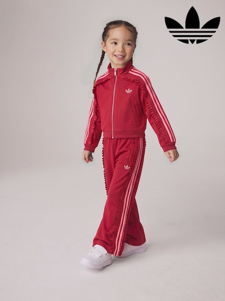 Red - Adidas Originals Firebird Ruffle Little Kids Tracksuit