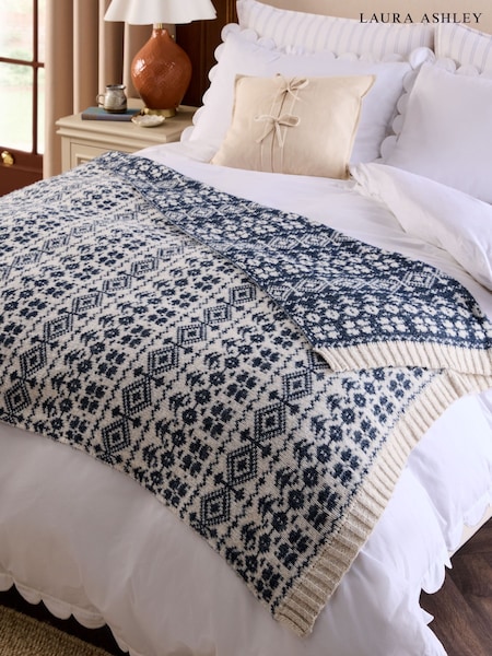 Laura Ashley Selsey Fairisle Knitted Throw