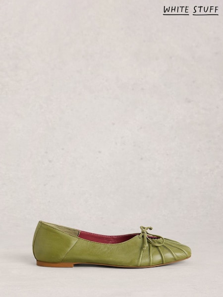 Green - White Stuff Lace Drop Back Ballerinas