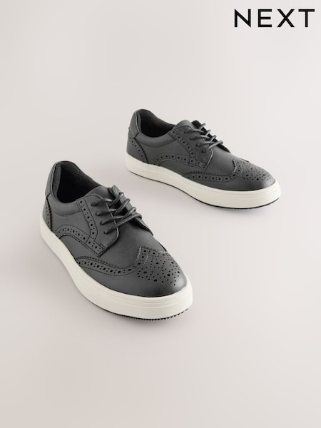 Black - Lace-up Brogue Shoes