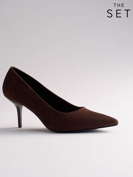 Chocolate Brown - The Set High Heel Court Shoes