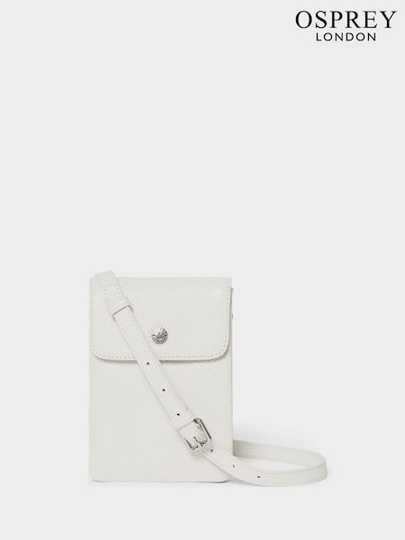 White - Osprey London The Madison Leather Phone Bag