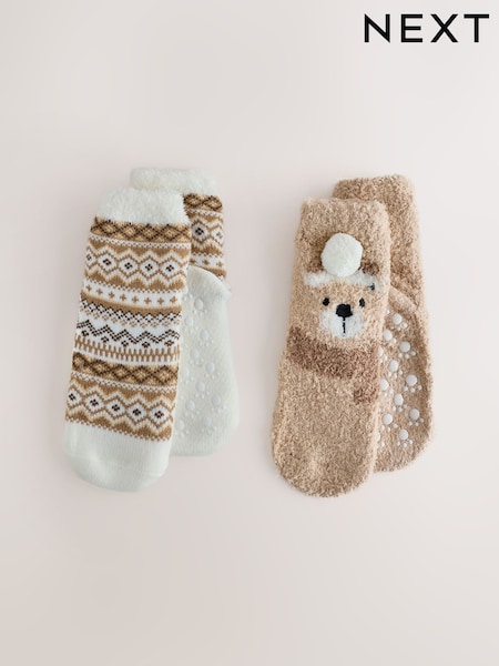 Oso neutro - Pack de 2 pares de calcetines cálidos