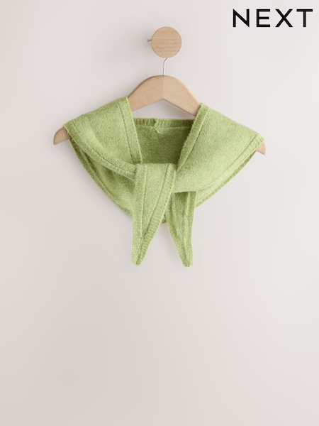 Green Knitted - Heavyweight Triangle Scarf