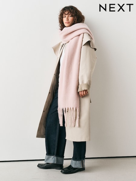Pink Blanket - Heavyweight Fringe Scarf