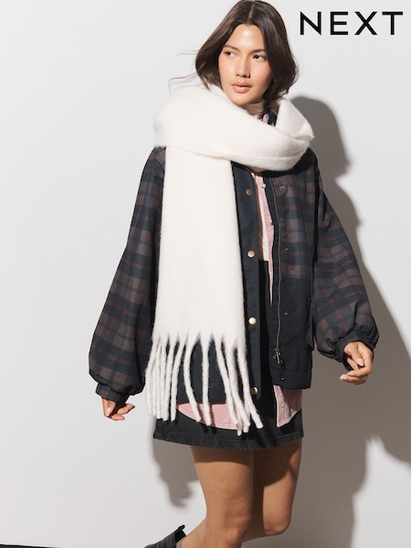 Cream - Heavyweight Fringe Scarf