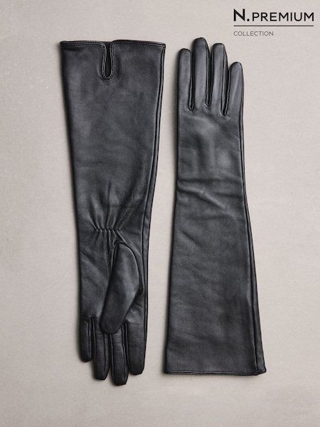 Noir - N.premium Long Leather Gloves