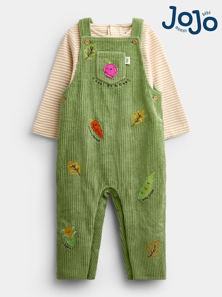 Green Vegetable - Jojo Maman Bébé Appliqué Dungaree Set
