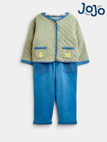 藍色綿羊 - Jojo Maman Bébé Jacket, Bodysuit & Leggings 3-piece Set