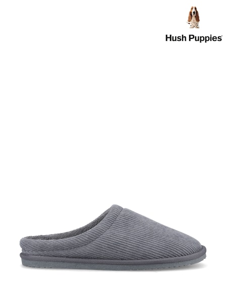 Grey - Regular Hush Puppies Calvin Mule Slippers
