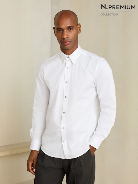 White - Regular N. Premium Smart Long Sleeve Sateen Shirt