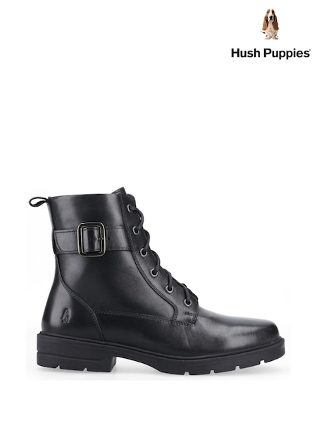 Black - Hush Puppies Teagan Biker Boots