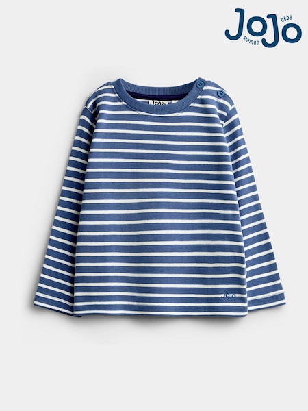 Blauw gestreept - Jojo Maman Bébé top met lange mouwen
