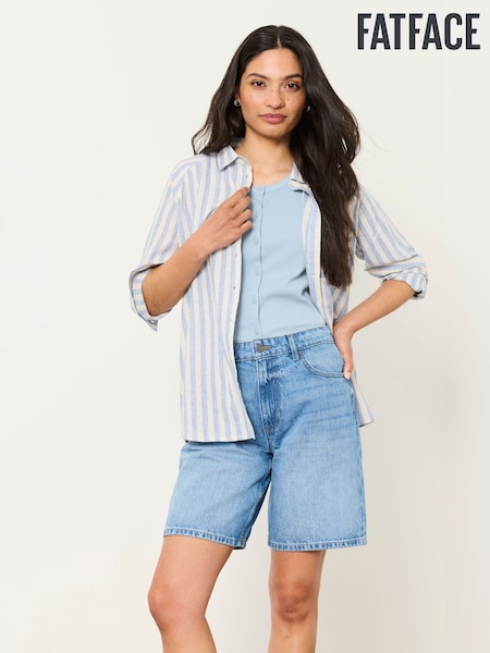 أزرق - Fatface Stripe Shirt