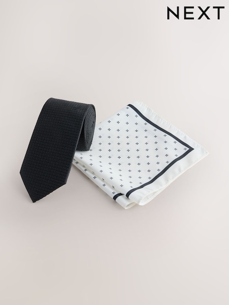 Musta - Regular Tie Pocket And Square Set