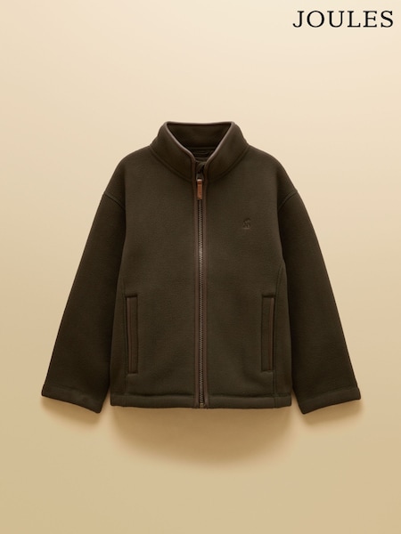 Green - Joules Kids' Heritage Zip Through Fleece