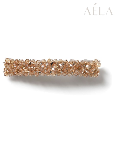 Pink - Aela Pink Facet Barette Hair Clip