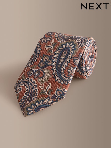 Rojo óxido - Regular Signature Italian Silk Design Tie