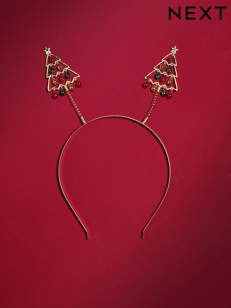 Gold Tone - Christmas Tree Bopper Headband