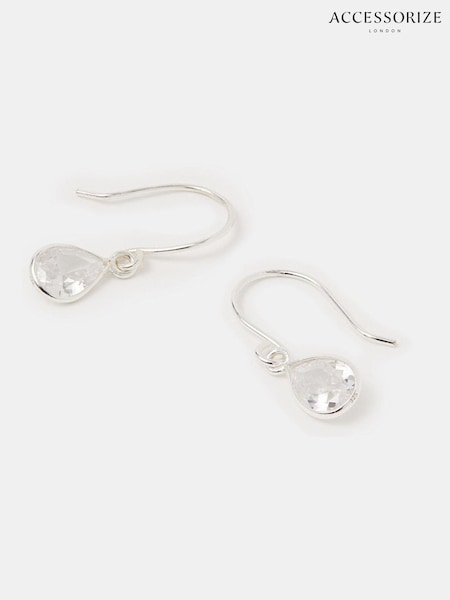 Sterling Silver - Accessorize Crystal Drop Earrings