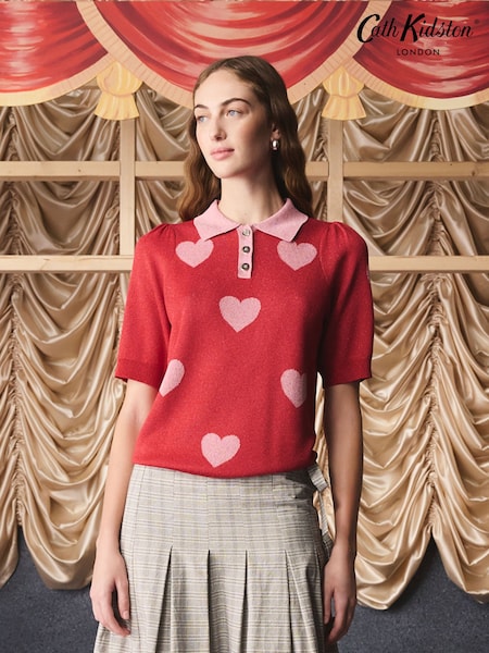 Red Heart - Cath Kidston Sparkle Knitted Polo Top