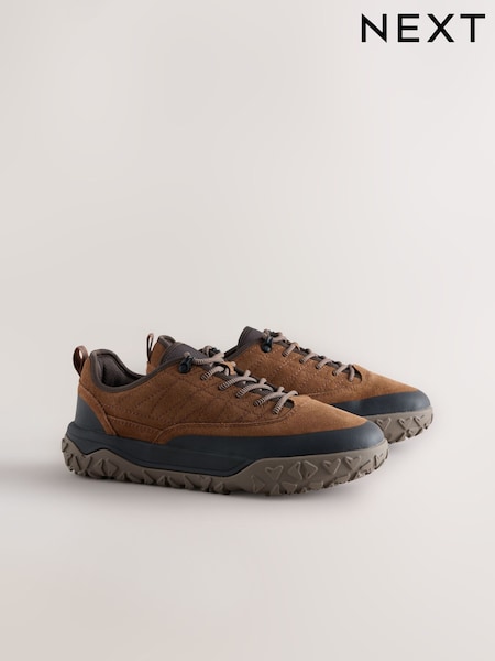 বাদামী - Regular Suede Hiker Trainers