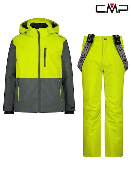 Lime Green - Teva Colourblock Ski Jacket And Joggers Set